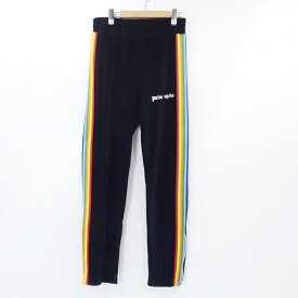 【中古】Palm Angels｜パームエンジェルス RAINBOW CHENILLE TRACK PANTS PMCA007F21FAB010 2021AW 国内正規品 ブラック サイズ：S【f108】