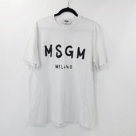 【中古】MSGM｜エムエスジーエム 手書きロゴ 2000MM510 Tシャツ半袖 国内正規品 ホワイト サイズ：M【f108】