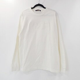 【中古】LOUIS VUITTON｜ルイヴィトン Embossed LV Long Sleeved T-Shirt Tシャツ長袖 1A8ZNV 2021A/W 国内正規品 ホワイト サイズ：L【f135】