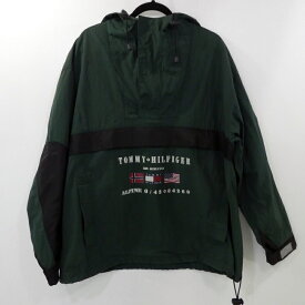 【中古】TOMMY HILFIGER｜トミー ヒルフィガー アノラックパーカー 90-00s グリーン サイズ：S / インポート【f094】