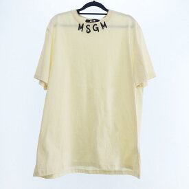 【中古】MSGM｜エムエスジーエム 3240MM96 ブラッシュストロークロゴ 2022S/S Tシャツ半袖 国内正規品 サイズ：L【f108】