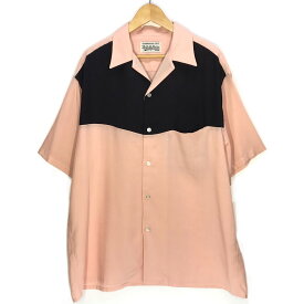 【中古】WACKO MARIA｜ワコマリア TWO-TONE 50’S SHIRT (TYPE-1)/S/Sシャツ/ PINK/BLACK サイズ：XL【f104】