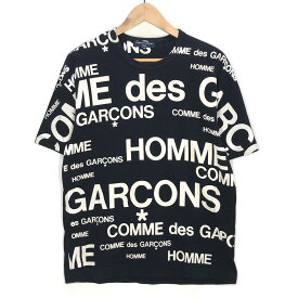 【中古】COMME des GARCONS HOMME｜コムデギャルソンオム 総柄半袖Tシャツ ブラック サイズ：SS【f108】