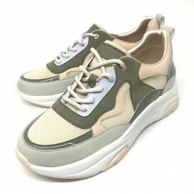 【中古】DIANA｜ダイアナ ダッドスニーカー/IF44520 KHAKI×PINKBEIGE サイズ：25.5【f128】