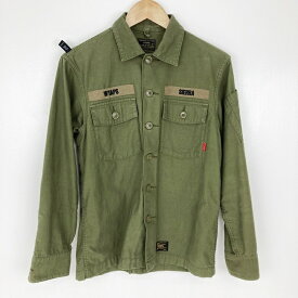 【中古】WTAPS｜ダブルタップス BUDS LS/SHIRT.COTTON.SATIN ミリタリーシャツ 171WVDT-SHM01 カーキ サイズ：1【f104】