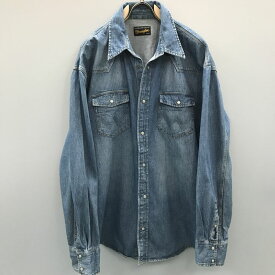 80〜90年 EURO Wrangler ラングラー デニムウエスタンシャツ ユーロ企画物 XXL ビッグサイズ！【ヴィンテージ ビンテージ】【アメリカ古着】【中古 USED 古着】