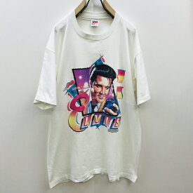 【送料無料】アンビル 90年代 USA製 ELVIS PRESELEY エルビス プレスリー 半袖Tシャツ 記念切手モチーフ プリント ホワイト XXL【ヴィンテージ ビンテージ】【アメリカ古着】【中古 USED 古着】