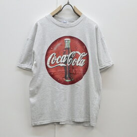 【送料無料】ヘインズ 00年代 半袖 Tシャツ Coca-Cola コカ・コーラ HEAVYWEIGHT グレー L【ヴィンテージ ビンテージ】【アメリカ古着】【中古 USED 古着】