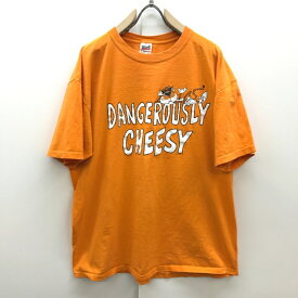 【送料無料】アンビル 90〜00年代 フリトレー チ—トス DANGEROUSLY CHEESY チェスター チーター 半袖 プリントT オレンジ XL【ヴィンテージ ビンテージ】【アメリカ古着】【中古 USED 古着】