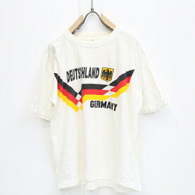 【送料無料】90 〜 00 年代 Cotton Club ドイツ 国旗 トリコロール プリント Tシャツ ホワイト XL【ヴィンテージ ビンテージ】【アメリカ古着】【中古 USED 古着】