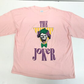 【送料無料】BRAND 80年代 DC COMICS THE JOKER キャラクタープリント ジョーカー Tシャツ ポップ アート ピンク XXXL 半袖【ヴィンテージ ビンテージ】【アメリカ古着】【中古 USED 古着】