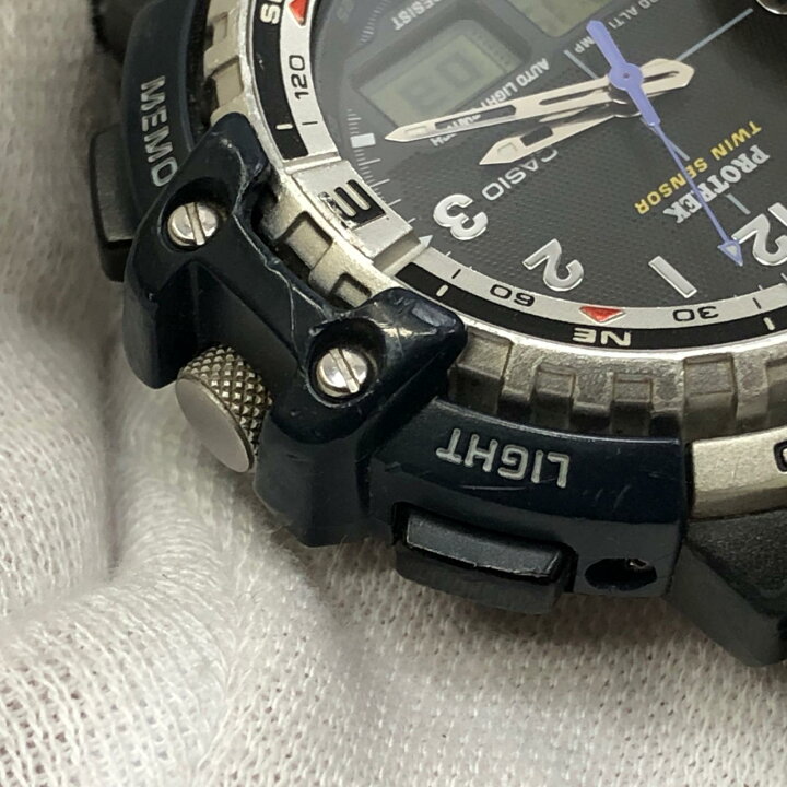 楽天市場】【中古】 CASIO | カシオ PROTREK TWIN SENSOR 腕時計 PRT  