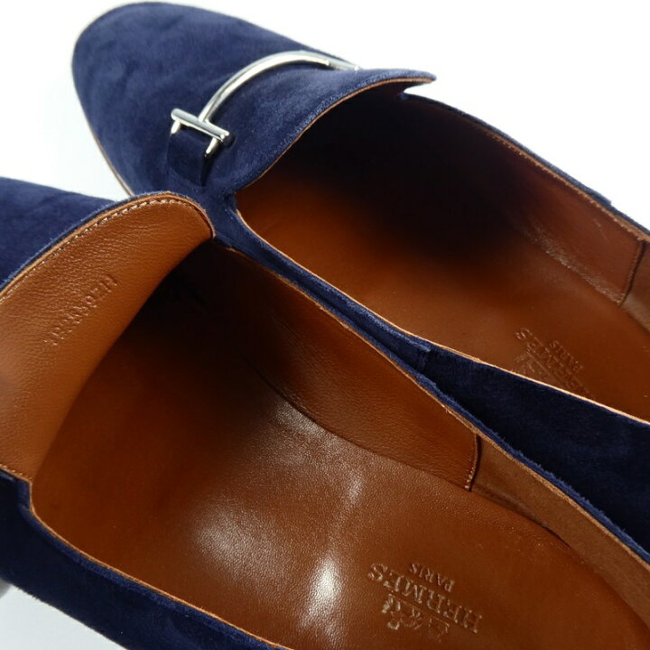 楽天市場】【中古】 HERMES | エルメス ローファー ネイビー 27.5cm 