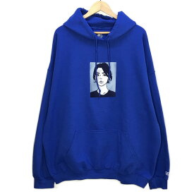 【中古】 ON AIR｜オンエア　KYNE HOLIDAY '22 EMBROIDERED HOODIE プルオーバーパーカー ブルー サイズ：XXL【倉吉店】