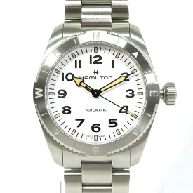 【中古】HAMILTON | ハミルトン H70225510 Khaki Field Expedition Auto 純正メタルバンド交換品 腕時計 アナログ表示 自動巻き(手巻付き) ホワイト×シルバー【三重本店】