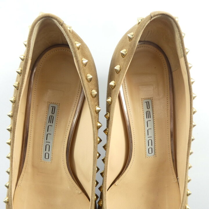 楽天市場】【中古】 pellico ANDREA スタッズスエード パンプス 