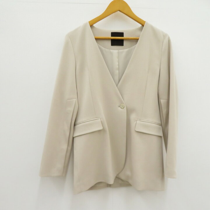 楽天市場】【中古】 anuans スリットスリーブノーカラージャケット 