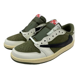 【中古】NIKE | ナイキ Travis Scott × Air Jordan 1 Low OG SP Reverse Olive スニーカー DM7866-200 オリーブ 26cm【加古川物流】