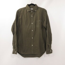 【中古】BARNS OUTFITTERS | バーンズアウトフィッターズ 小衿オックスフォードボタンダウンシャツ 長袖シャツ カーキ サイズ：2【姫路東店】