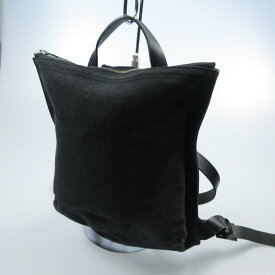 【中古】DIRK BIKKEMBERGS | ダークビッケンバーグ DBロゴジップ レザー×キャンバス リュック・デイパック ブラック【姫路東店】
