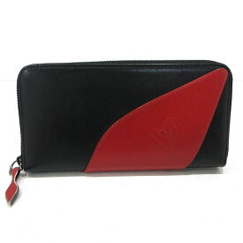【中古】Christian Louboutin | クリスチャンルブタン ソリータ ラウンドファスナー長財布 3145001 ブラック×レッド【三重本店】