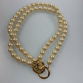 【中古】AVON ×KJL(ケネスジェイレーン) ライオン/2連パール ネックレス【姫路東店】
