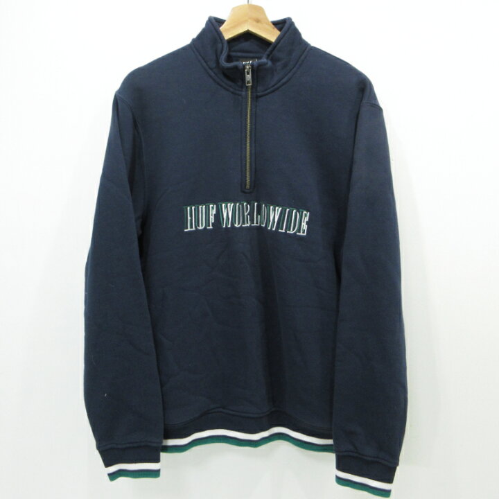 楽天市場】【中古】HUF | ハフ ハーフジップ スウェット ネイビー 