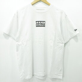 【中古】Yohji Yamamoto POUR HOMME | ヨウジヤマモトプールオム × NEW ERA ニューエラコラボ ERASER LOGO WHITE TEE イレイザーロゴホワイト半袖Tシャツ 23SS ロゴ刺繍・プリント HJ-T93-282 ホワイト サイズ：XL【三重本店】