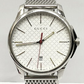 【中古】GUCCI グッチ 時計 サイズ：- カラー：シルバー 126.3 　Gタイムレス デイト クォーツ【f131】