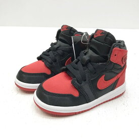 【中古】NIKE ナイキ FD5305-061 TD Air Jordan 1 Retro High OG Satin Bred TD エアジョーダン1 レトロ ハイ OG サテンブレッド スニーカー サイズ：13cm カラー：ブラック 【f128】