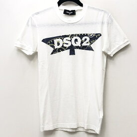 【中古】Dsquared ディースクエアード Tシャツ半袖 サイズ：XS カラー：ホワイト 2018 S71GD0692　model:CHIC DAN FIT[DSQ2【f108】