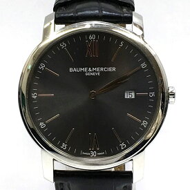 【中古】BAUME&MERCIER ボーム＆メルシエ 時計 Ref.MOA10266 CLASSIMA アナログ クォーツ レザーベルト カラー：グレー×ブラック 【f131】