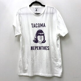 【中古】NEPENTHES ネペンテス Tシャツ半袖 サイズ：XL カラー：ホワイト nepenthes x tacoma fuji records　pop up store 限定 博多限定カラー【f104】