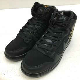 【中古】NIKE ナイキ FAUST ファウストDH7755-001 SB DUNK HIGH PRO QS BLACK METALIC GOLD スケートボーディング ダンク ハイ プロ クイックストライク スニーカー サイズ：27.5cm カラー：ブラック 【f126】