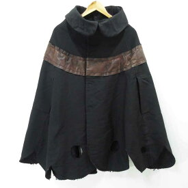 【中古】COMME des GARCONS｜コムデギャルソン コート スカラップポンチョ ブラック サイズ：S【f111】