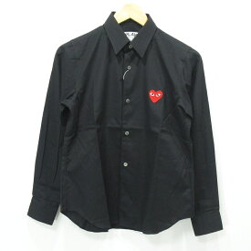 【中古】PLAY COMME des GARCONS｜プレイ コムデギャルソン 長袖シャツ レッドハート ブラック サイズ：M【f111】