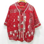 【中古】READYMADE｜レディメイド レッドバンダナベースボールシャツ RED BANDANA BASEBALL SHIRT レッド サイズ：2【f108】