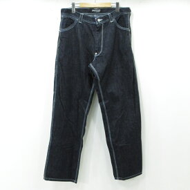 【中古】Stussy × ROUGH & RUGGED DENIM｜ステューシー × ラフアンドラゲッドデニム ジップフライデニムパンツ ネイビー サイズ：34【f107】