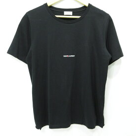 【中古】Saint Laurent｜サンローラン ロゴ半袖Tシャツ ブラック サイズ：M【f108】