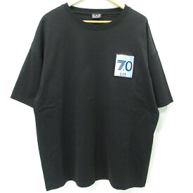 【中古】EMPORIO ARMANI EA7｜エンポリオアルマーニイーエーセブン 半袖Tシャツ ブラック サイズ：XL【f102】