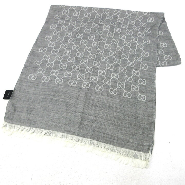 楽天市場】【中古】GUCCI｜グッチ GGパターン マフラー 165904 グレー 