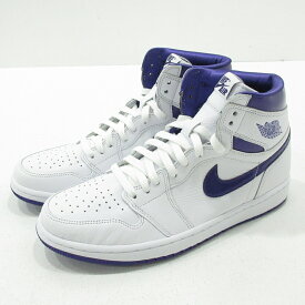 【中古】NIKE｜ナイキ スニーカー WMNS AIR JORDAN 1 RETRO HIGH OG Court Purple CD0461-151 ホワイト×パープル サイズ：27.5cm【f126】