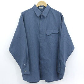 【中古】DIOR HOMME｜ディオール オム M.Woven Shirt　サドルポケット　長袖シャツ　013C522A4082 ブルー サイズ：XXL【f108】