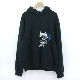 【中古】NIKE AIR JORDAN×TRAVIS SCOTT×FRAGMENT｜ナイキ エア ジョーダン×トラヴィス スコット×フラグメント Tsf Fleece Pullover Hoodie プルオーバーパーカー ブラック サイズ：L【f100】