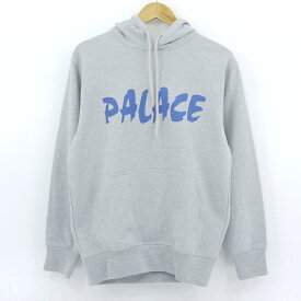 【中古】Palace Skateboards｜パレススケートボーズ PALAZER HOOD プリント ロゴ　プルオーバーパーカー グレー サイズ：S【f103】