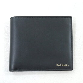 【中古】Paul Smith｜ポール・スミス フォト プリント 札入れ 二つ折り財布 ブラック【f124】