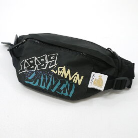 【中古】LANVIN｜ランバン グラフィティプリント　ボディバッグ　ベルトバッグ　LM-BGTB00-NYPU-P22 ブラック【f121】