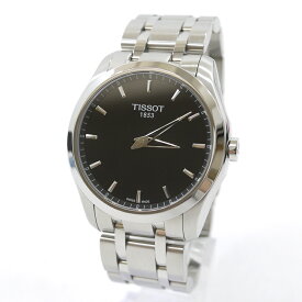 【中古】TISSOT｜ティソ クチュリア　腕時計　アナログクォーツ　T035446A 文字盤：ブラック　ベルト：シルバー【f131】