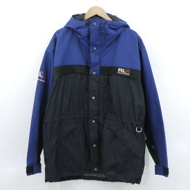 【中古】POLO SPORT RALPHLAUREN｜ポロスポーツ ラルフローレン VINTAGE ヴィンテージ マウンテンパーカー ジャケット ブルー×ブラック サイズ：L【f105】