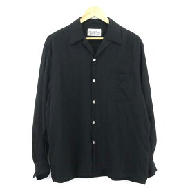 【中古】WACKO MARIA｜ワコマリア オープンカラーシャツ 長袖シャツ ブラック サイズ：M【f104】
